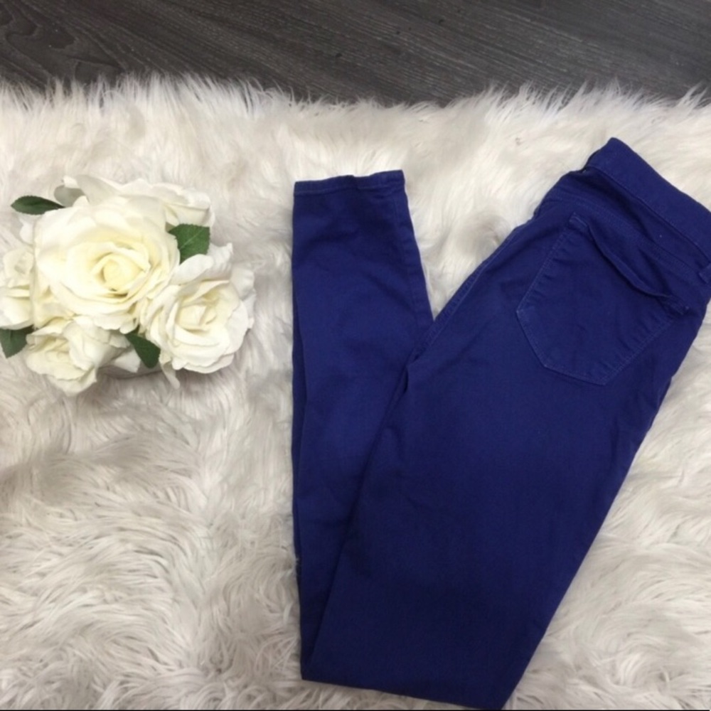 J Brand dark blue skinny jeans.